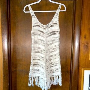 Crochet Fringe Cover-Up Dress